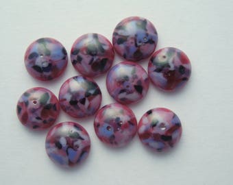 Purple And Pink Beads - Fused Glass Beads - Lampwork Beads - Fused Glass - Jewelry Findings - Small Beads - Cabochon - Cab 2541