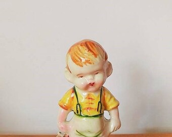 A Boy and His Dog Vintage Figurine