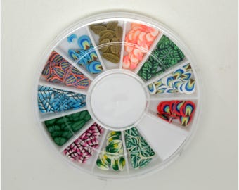 Box of 144 sliced fimo, 12 compartments - flower petals