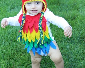Halloween Baby Parrot costume baby Parrot outfit baby costume Parrot baby picture baby photo prop baby onesie, Hat is NOT included