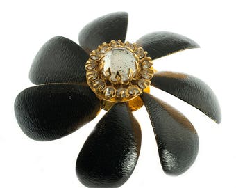 Sandor Black Flower Pin