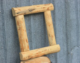 Rustic Wood Frame, Cabin decor frame, 11x14 wood frame, 12x16 guestbook tree frame, log square frame,