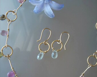 Goldfilled with tourmaline necklace gold, 585, delicate