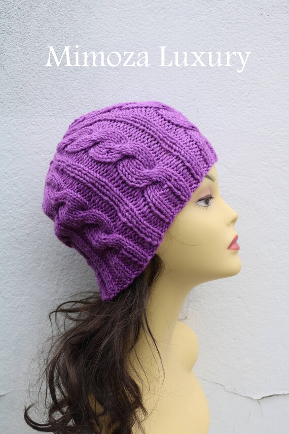 Lilac women's Beanie hat, Hand Knitted Hat in lavender beanie hat cap, knitted men's, women's beanie hat, winter beanie, purple ski hat