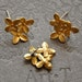4pcs raw brass plating 18k gold Flower earring connector Pendant