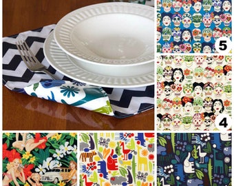 Placemats DOUBLE SIDED Laminated Cotton aka Oilcloth wipe clean, choose your fabrics, set of 4