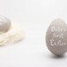 Personalized Easter egg handmade linen with cross stitch letter