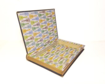 Hollow Book Safe An Introduction to Music Cloth Bound vintage Secret Compartment Box Hidden Security Box