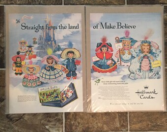 Hallmark Doll Cards Advertising, Life Magazine 1954