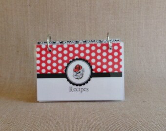 Recipe Card Binder Laminated 4 x 6, Index Card Binder, Index Card Holder, Personalized Flashcard Holder, Laminated Recipe Binder --UGA