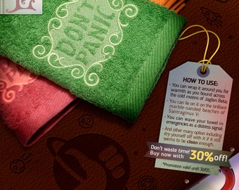 The Hitchhiker's Guide to the Galaxy "Don't Panic" Towels