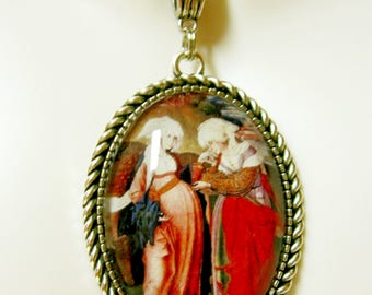 Visitation of pregnant Mary pendant and chain - AP09-129