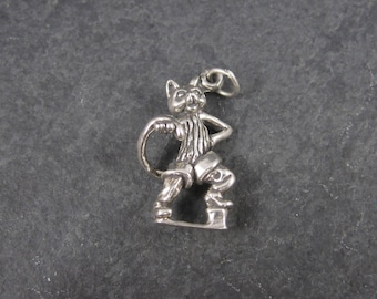 Sterling Puss In Boots Charm Nursery Rhyme