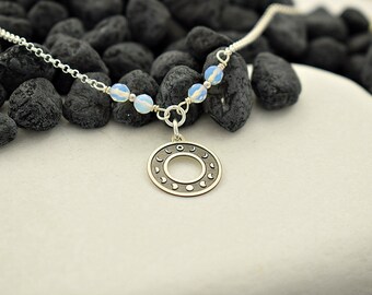 Moon Phase Necklace, Moon Phase Pendant Necklace, Moon Necklace, Moon Phases Jewelry, Celestial Jewelry, Phases of The Moon, Moonstone