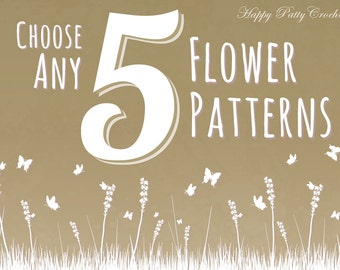 Pick Any 5 Patterns - Bundle Deal - Get a discount for Five Crochet Patterns of your choice