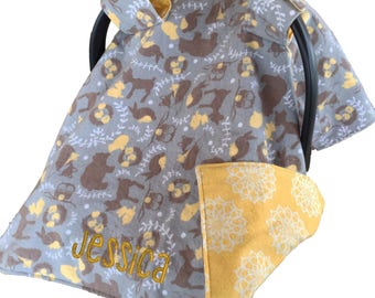 Woodland Car Seat Cover Baby Shower Gift Woodland Car Seat Canopy Woodland Carseat Cover Woodland Carseat Canopy Carseat Tent