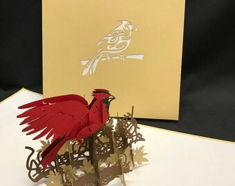 Cardinal 3-d pop up card