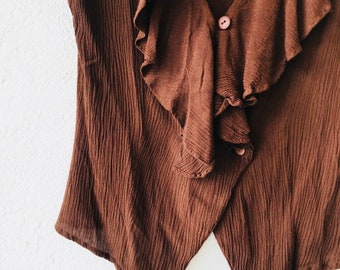 Ruffled Rayon Top