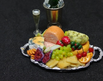 1:12 Fruit & Cheese Tray dollhouse miniatures
