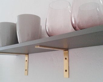 Brass angle brass brackets for wall shelf