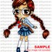 Digital Stamp - Bookaholic Kaite(#124), Digi Stamp, Coloring page, Printable Line art for Card and Craft Supply