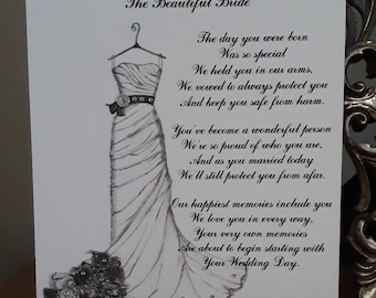 Handmade Personalised A5 Card To A Daughter On Her Wedding Card Hand Drawn Design (276)