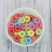 50 Mixed Coloured Resin Buttons, 13mm Coloured Rim Edge Buttons