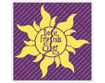 Disney, Rapunzel, Tangled, Best Friends Ever, Sun, Digital, Download, TShirt, Cut File, SVG, Iron on, Transfer