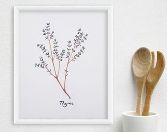 Herbs Kitchen Art - Any ONE Watercolor Herbs Print / 8x10 OR 8x11 Kitchen Print, Kitchen Decor