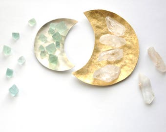 Crescent moon ring dish Catchall Moon child gift Moon lover Jewelry bowl Boho moon decor Trinket dish Celestial jewelry holder Mother's day