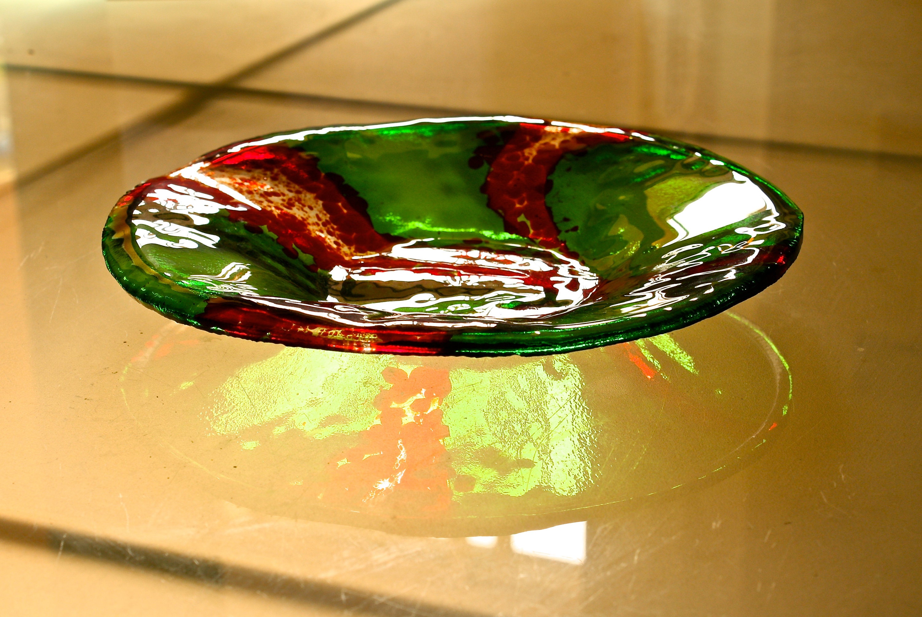 Fused Glass Plate Glass Dish Glass Art