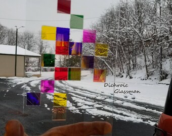 Optical Dichroic Borosilicate Glass .060mm Scientific Stained Glass Craft ... 250 pcs variety of colors