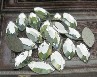 12pcs (4x8)mm swarovski flat back crystal, Crystal