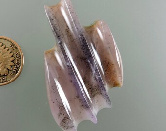 Designer Smithsonite Sculpted Cab, Translucent Smithsonite Cab, Pink and Purple Cab, Pendant Cab, Gift, C2542, Handcrafted by 49erMinerals