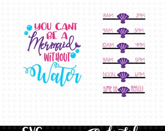Mermaid Water Tracker SVG design - Mermaid svg - Mermaid bottle tracker - mermaid cup design - fitness - mermaid water - mermaid water svg