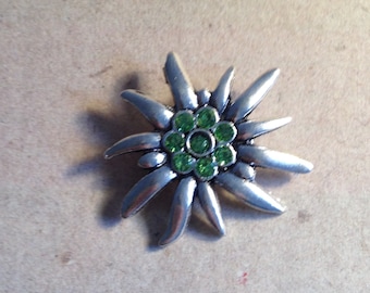 Brooch Edelweiss light green
