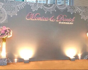 Customize Wedding Backdrop,Wedding Stage decor Photography Backdrop,Wedding Invitation photobooth background, photo prop H1