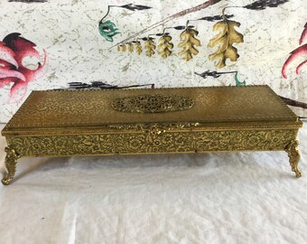 Large Rectangular Matson Stylebuilt Type Ormolu Casket Style Jewelry Box