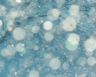 Abstract Fine Art Photograph, Snow Photograph, Snowflakes, Woodland, Snow Art, Winter Art, Gray Blue, Home Decor, Cabin Art, Snowflake Photo