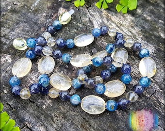 Citrine, Kyanite and Iolite Necklace