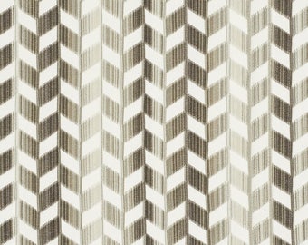 SCHUMACHER CHEVRON VERTICAL Strie Cut Velvet Fabric 10 Yards Stone