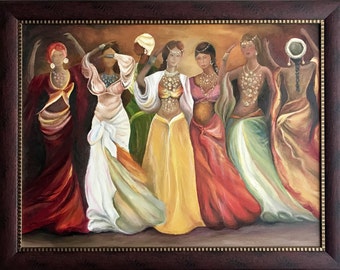 Original Oil Painting On Canvas "The Harem" Size: 70cm x 90cm