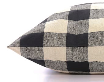 Buffalo Check dog bed cover // Black and tan plaid pet bed cover // Dog bed duvet // Modern designer dog bed cover for small to large dogs
