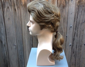 Beauty and the Beast Men's Prince Adam Wig Ponytail Custom Couture Styled