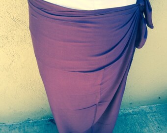 New color, plum Pareo-solid color-full sized-rayon- sarong-half sized, mini, pareau, blue, wrap. Tahitian pareo 100 percent rayon