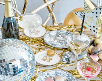 Disco Plates - Disco Party, 80s Party, 70s Party, New Years Eve Party, Retro Party, Rock Party, Dance Party, 70's Disco, Retro Birthday Idea