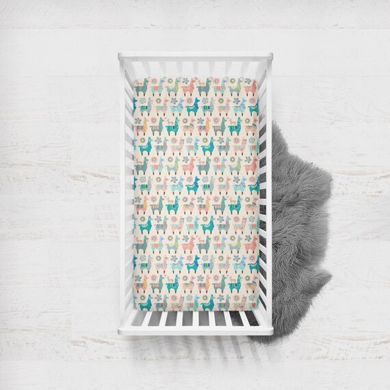 Fitted Crib Sheet Llama Baby Bedding