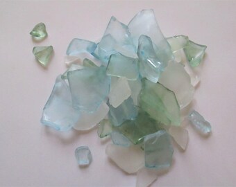 Beach glass, Sea glass, blue, green, white, Terrarium Kit filler, DIY Crafts, 1/2 Cup, Vase filler, beach crafts, beachy decor