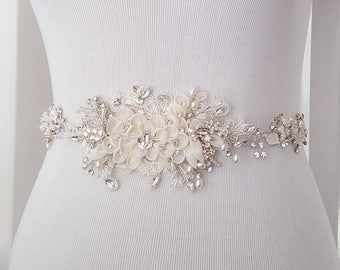 Floral Wedding Sash, Bridal Belt, Custom Wedding Belts and Sashes - Style 789.1