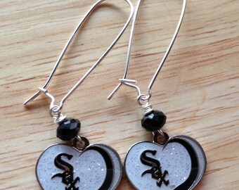 Chicago White Sox glitter heart Earrings